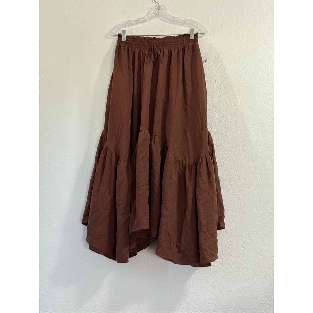 Scarlet Darkness Maxi brown Skirt Sz M Pirate Renaissance Whimsigoth Fairy
